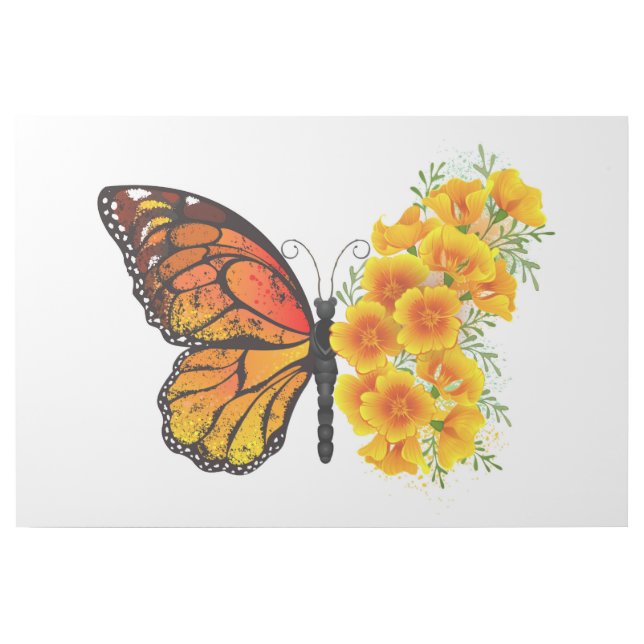 Flower Butterfly with Yellow California Poppy Gallery Wrap (Front)