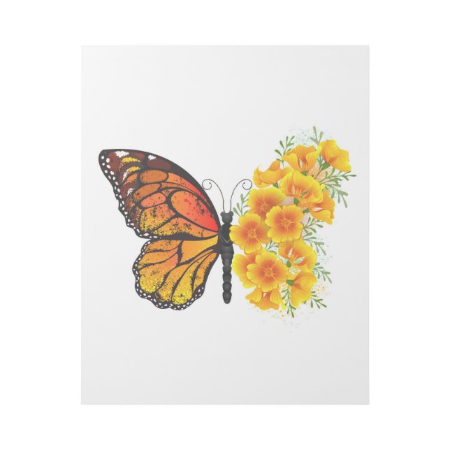 Flower Butterfly with Yellow California Poppy Gallery Wrap (Front)
