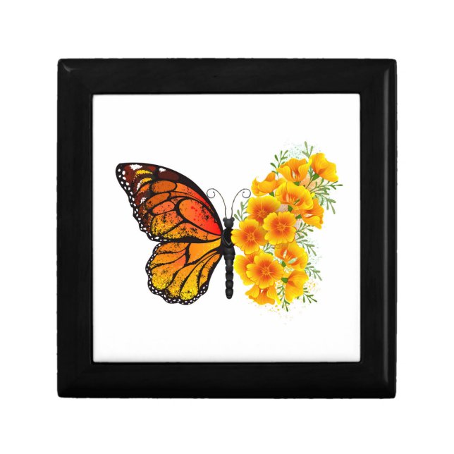 Flower Butterfly with Yellow California Poppy Gift Box (Front)