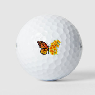 Flower Butterfly with Yellow California Poppy Golf Balls