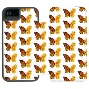 Flower Butterfly with Yellow California Poppy iPhone SE/5/5s Wallet Case