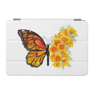 Flower Butterfly with Yellow California Poppy iPad Mini Cover