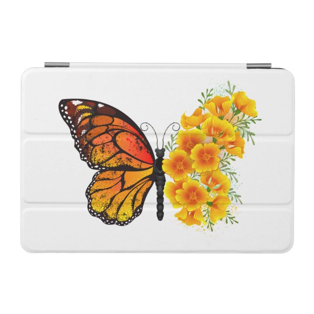 Flower Butterfly with Yellow California Poppy iPad Mini Cover (Horizontal)