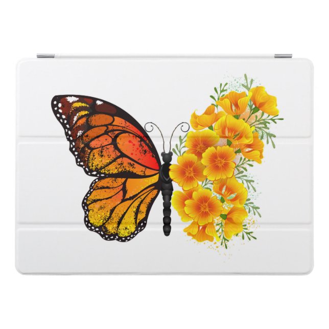 Flower Butterfly with Yellow California Poppy iPad Pro Cover (Horizontal)