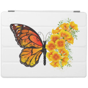 Flower Butterfly with Yellow California Poppy iPad Smart Cover