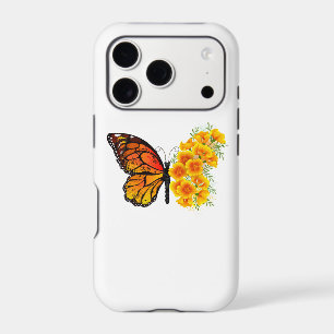 Flower Butterfly with Yellow California Poppy iPhone 17 Pro Case