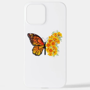 Flower Butterfly with Yellow California Poppy iPhone 12 Pro Max Case