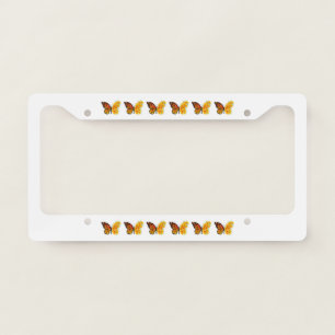 Flower Butterfly with Yellow California Poppy License Plate Frame