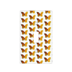 Flower Butterfly with Yellow California Poppy Light Switch Cover