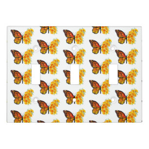 Flower Butterfly with Yellow California Poppy Light Switch Cover