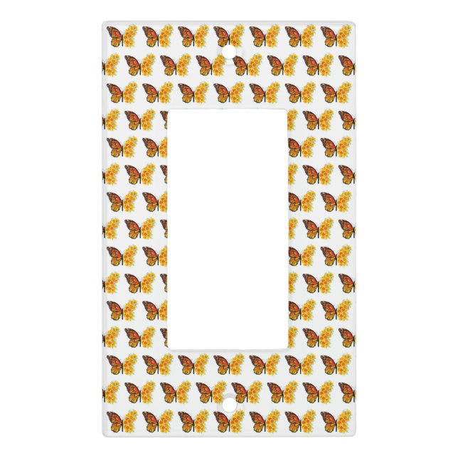 Flower Butterfly with Yellow California Poppy Light Switch Cover (Front)