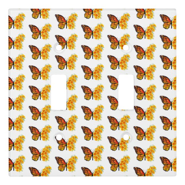 Flower Butterfly with Yellow California Poppy Light Switch Cover (Front)
