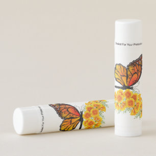 Flower Butterfly with Yellow California Poppy Lip Balm