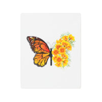 Flower Butterfly with Yellow California Poppy