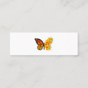 Flower Butterfly with Yellow California Poppy Mini Business Card