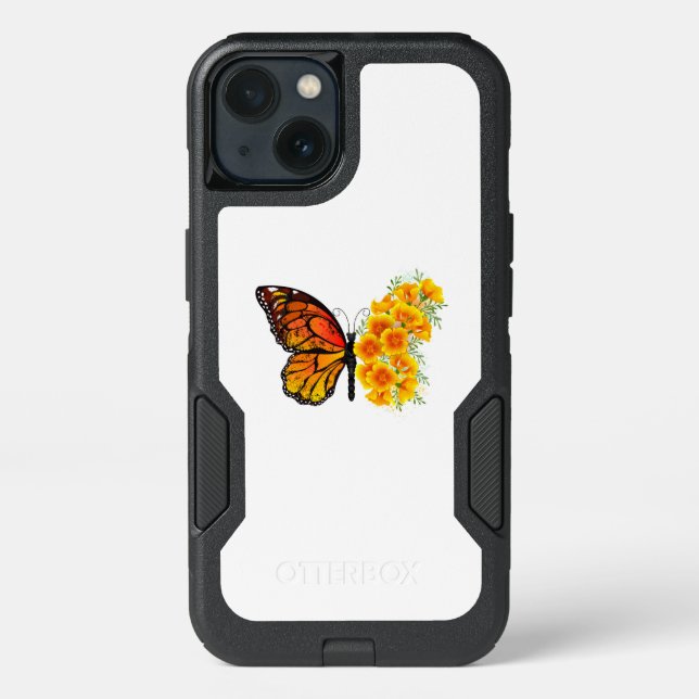 Flower Butterfly with Yellow California Poppy Otterbox iPhone Case (Back)