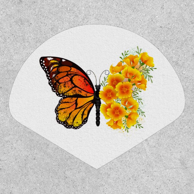 Flower Butterfly with Yellow California Poppy Patch (Front)