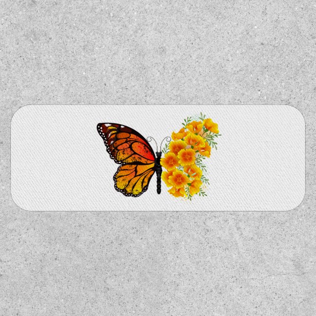 Flower Butterfly with Yellow California Poppy Patch (Front)