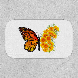 Flower Butterfly with Yellow California Poppy Patch