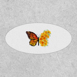 Flower Butterfly with Yellow California Poppy Patch