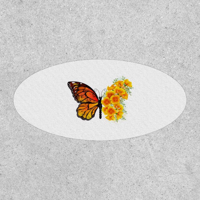 Flower Butterfly with Yellow California Poppy Patch (Front)