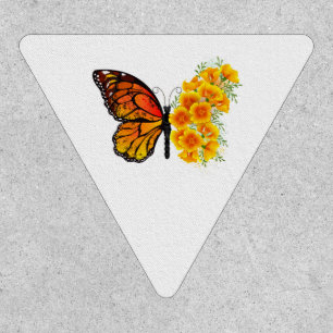 Flower Butterfly with Yellow California Poppy Patch