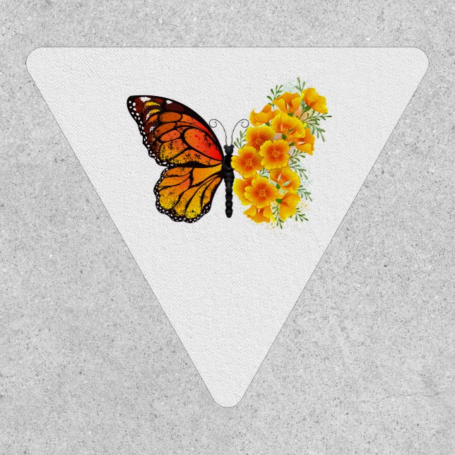 Flower Butterfly with Yellow California Poppy Patch (Front)