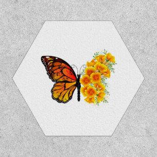 Flower Butterfly with Yellow California Poppy Patch