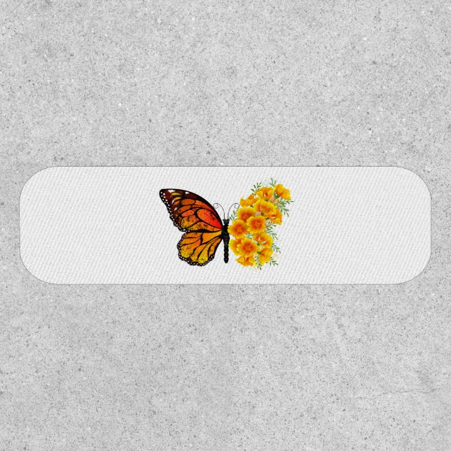 Flower Butterfly with Yellow California Poppy Patch (Front)