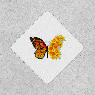 Flower Butterfly with Yellow California Poppy Patch