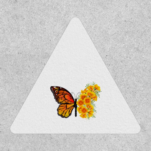 Flower Butterfly with Yellow California Poppy Patch (Front)