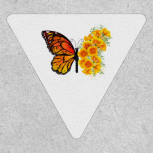 Flower Butterfly with Yellow California Poppy Patch