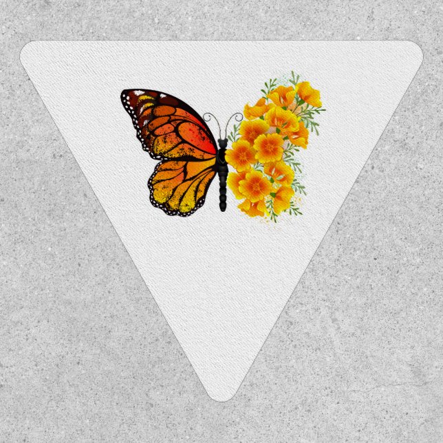 Flower Butterfly with Yellow California Poppy Patch (Front)