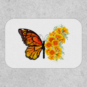 Flower Butterfly with Yellow California Poppy Patch