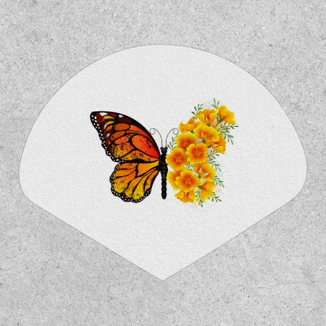 Flower Butterfly with Yellow California Poppy Patch (Front)