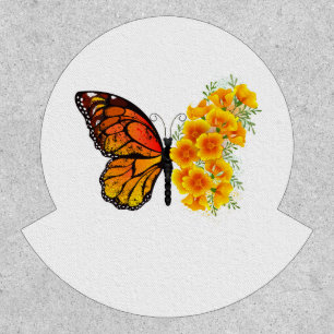 Flower Butterfly with Yellow California Poppy Patch