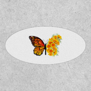 Flower Butterfly with Yellow California Poppy Patch