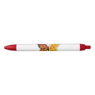 Flower Butterfly with Yellow California Poppy Pen