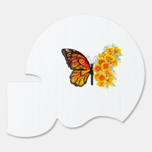 Flower Butterfly with Yellow California Poppy Sign