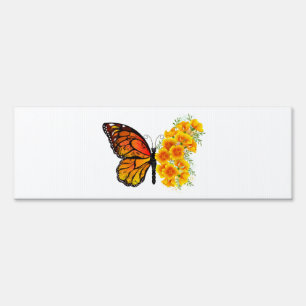 Flower Butterfly with Yellow California Poppy Sign