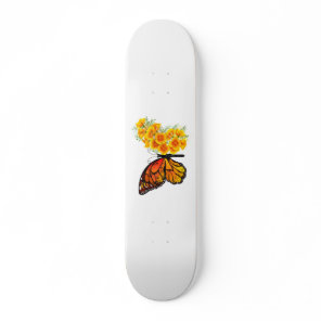 Flower Butterfly with Yellow California Poppy Skateboard