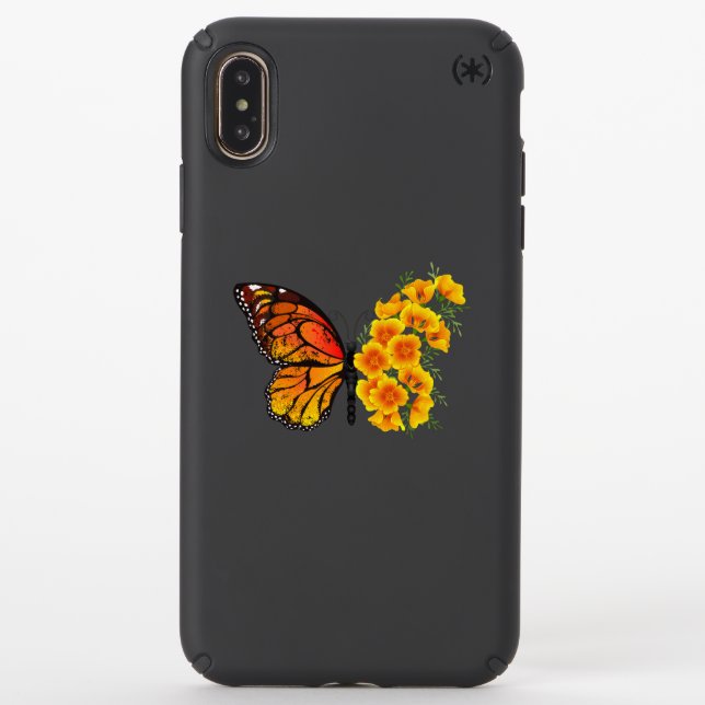 Flower Butterfly with Yellow California Poppy Speck iPhone XS Max Case (Front)