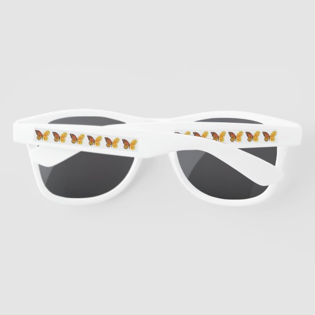 Flower Butterfly with Yellow California Poppy Sunglasses (Back)
