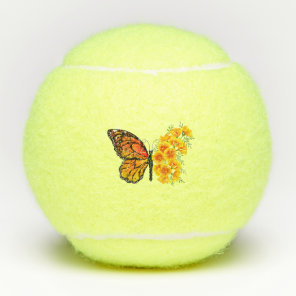 Flower Butterfly with Yellow California Poppy Tennis Balls