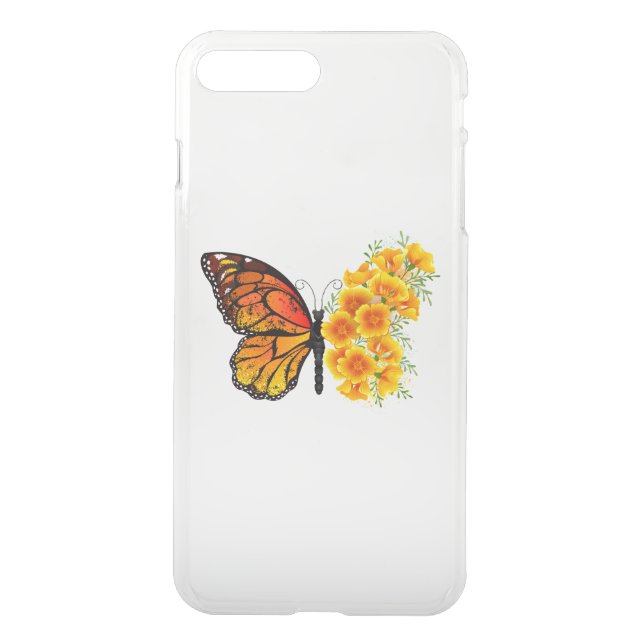 Flower Butterfly with Yellow California Poppy Uncommon iPhone Case (Back)