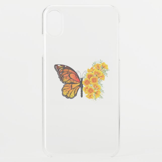 Flower Butterfly with Yellow California Poppy Uncommon iPhone Case (Back)