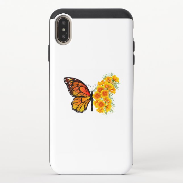 Flower Butterfly with Yellow California Poppy Uncommon iPhone Case (Back)