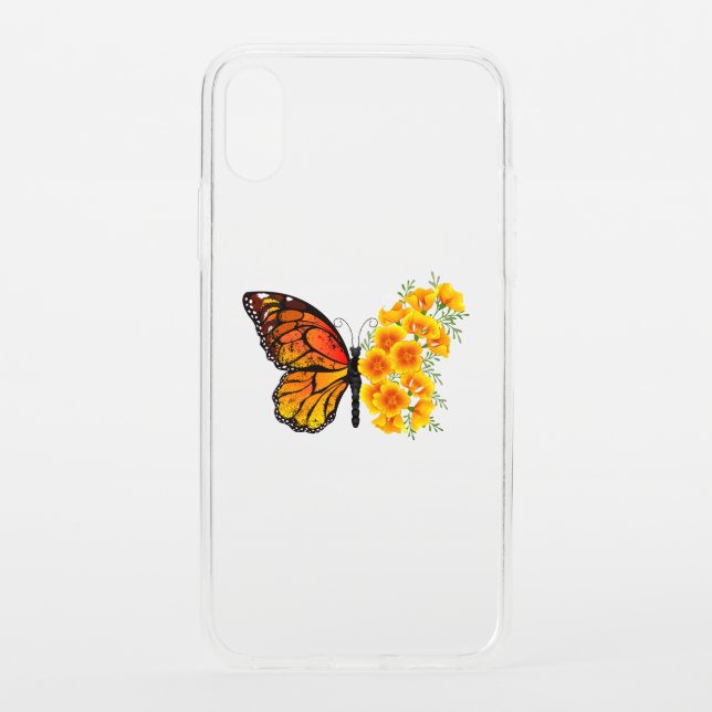 Flower Butterfly with Yellow California Poppy Uncommon iPhone Case (Back)