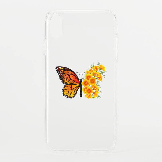 Flower Butterfly with Yellow California Poppy Uncommon iPhone Case (Back)