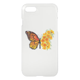Flower Butterfly with Yellow California Poppy iPhone SE/8/7 Case